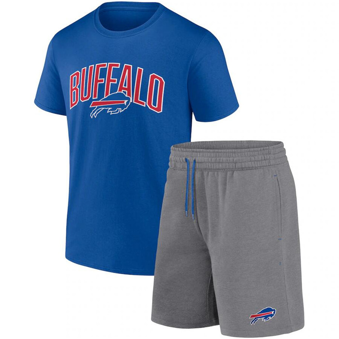 Buffalo Bills Royal/Heather Gray Arch T-Shirt & Shorts Combo Set